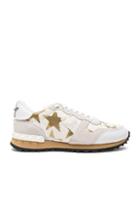 Valentino Canvas & Suede Sneakers In White,metallics,geometric Print,abstract