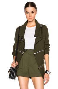 Barbara Bui Zip Sweater In Green
