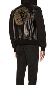 Versace Leather Blouson In Black
