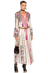 Etro Saffron Dress In Abstract,black,pink,white