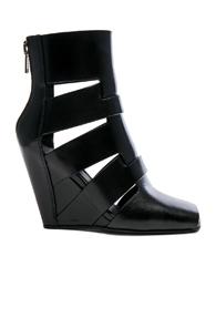 Rick Owens Leather Lazarus Wedges In Black
