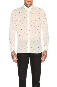 Saint Laurent Star Print Shirt In Neutral,stars