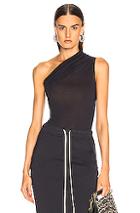 Drkshdw By Rick Owens One Shoulder Draped Tee In Blue