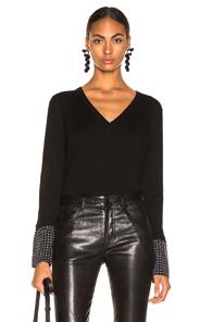 Equipment Ursula V-neck In Black,polka Dots