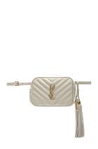 Saint Laurent Monogramme Lou Hip Belt With Pouch In White