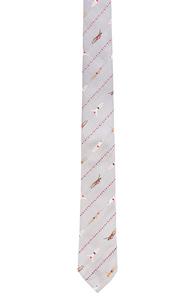 Thom Browne Swimmer Tie In Gray,stripes