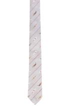 Thom Browne Swimmer Tie In Gray,stripes