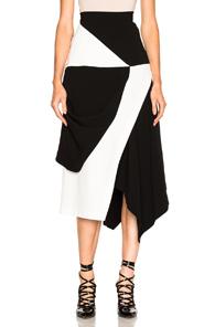 J.w. Anderson Contrast Asymmetric Skirt In Black,white