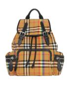 Burberry Medium Vintage Check Rainbow Stripe Rucksack In Checkered & Plaid,neutrals