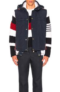 Thom Browne Enshuku Nylon Tech Vest In Blue