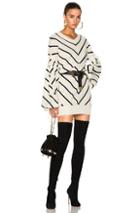Zimmermann Maples Louche Sweater Mini Dress In White,stripes