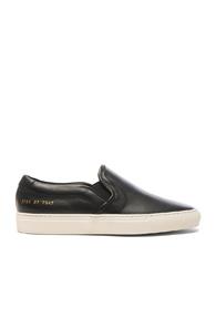 Common Projects Leather Slip On Retro In Black