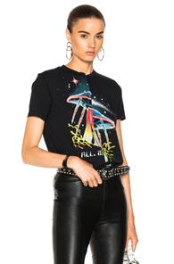 Stella Mccartney Asymmetric Hem Graphic Tee In Black