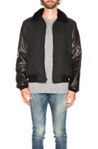 Schott B-15 Wool Jacket In Gray
