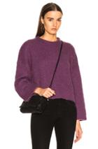 Raquel Allegra Boxy Crew Alpaca Sweater In Purple