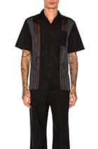 Lanvin Striped Bowling Shirt In Stripes,black