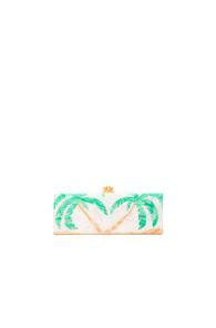 Edie Parker Flavia Palms Clutch In White