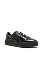 Fenty By Puma Cracked Leather Creepers In Black