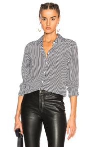 Equipment Essential Top In Black,stripes,white