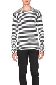 Maison Margiela Striped Waffle Tee In Stripes