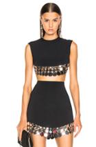 David Koma Circle Embellished Crop Top In Black