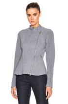 3.1 Phillip Lim Double Knit Moto Jacket In Gray