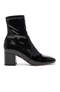 Valentino Patent Leather Booties In Black