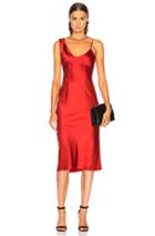 T By Alexander Wang Twist Shoulder Midi Slip Dress In Red
