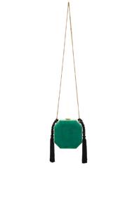 Alessandra Rich Suede Minaudiere In Green
