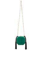 Alessandra Rich Suede Minaudiere In Green
