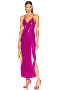 Fleur Du Mal Long Sequin Slip In Pink