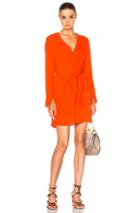 3.1 Phillip Lim Long Sleeve Front Knot Dress In Red