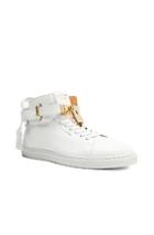 Buscemi 100mm High Top Pebbled Leather Sneakers In White