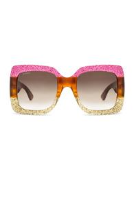 Gucci Urban Web Block Sunglasses In Pink, Stripes