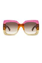 Gucci Urban Web Block Sunglasses In Pink, Stripes