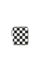 Comme Des Garcons Optical Zip Wallet In Metallics,black,checkered & Plaid