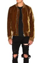 Amiri Silk Velvet Bomber Jacket In Brown,metallics