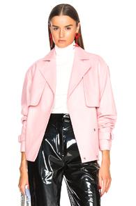 Tibi Tissue Moto Jacket In Pink