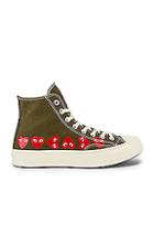 Comme Des Garcons Play Emblem Hi Top Sneaker In Green,novelty