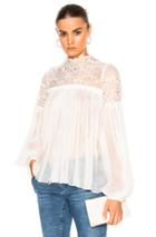 Lover Camelia Silk Blouse In White