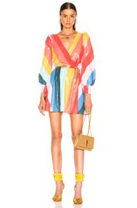 Olivia Rubin Kylie Dress In Blue,orange,stripes,yellow