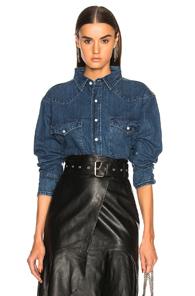 Palmer Girls X Miss Sixty Vintage Cropped Denim Shirt In Blue