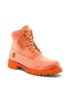 Off-white X Timberland Velvet Boots In Orange,neon