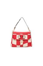 Jw Anderson Checkboard Print Medium Pierce Bag In Red,checkered & Plaid