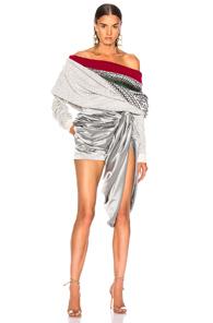 Y Project Off Shoulder Sweater In Abstract,blue,neutral
