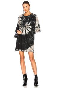 Enza Costa Easy Raglan Dress In Green,ombre & Tie Dye