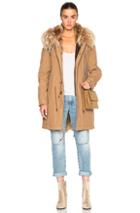 Mr & Mrs Italy Army Parka Jacket With Coyote & Raccoon Fur In Neutrals