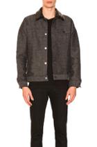 John Elliott Melange Thumper Jacket With Shearling Collar In Black