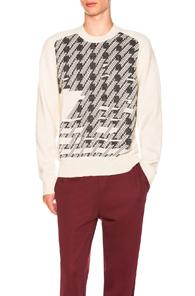 Maison Margiela Print Front Pullover In Abstract,white