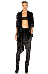 Baja East Sparkle Velvet Blazer In Black,metallics